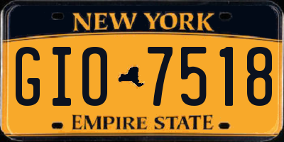 NY license plate GIO7518