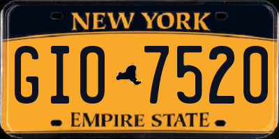 NY license plate GIO7520