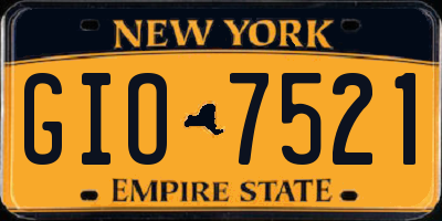 NY license plate GIO7521
