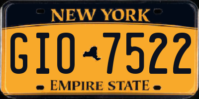 NY license plate GIO7522