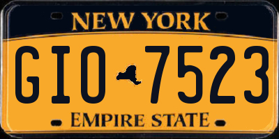 NY license plate GIO7523