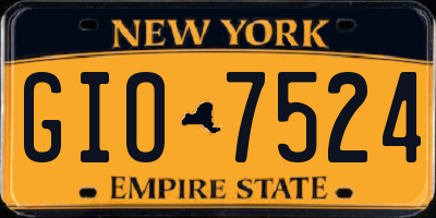NY license plate GIO7524