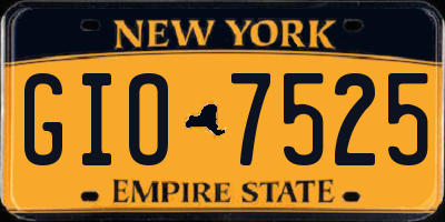 NY license plate GIO7525