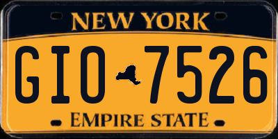 NY license plate GIO7526
