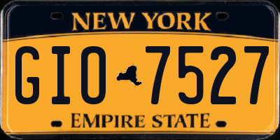 NY license plate GIO7527