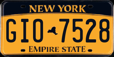 NY license plate GIO7528