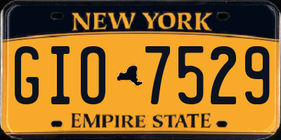 NY license plate GIO7529