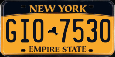 NY license plate GIO7530