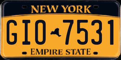NY license plate GIO7531
