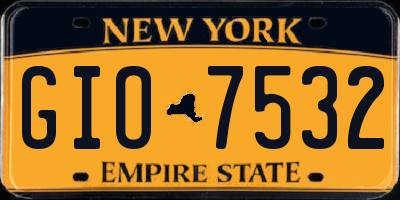 NY license plate GIO7532
