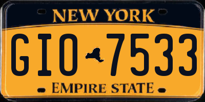 NY license plate GIO7533