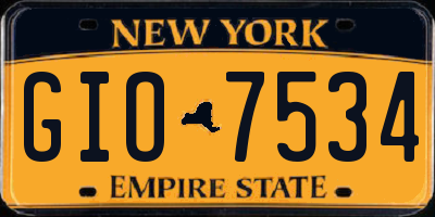 NY license plate GIO7534