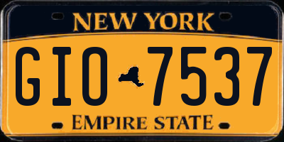 NY license plate GIO7537