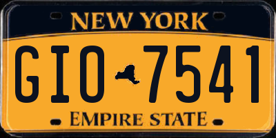 NY license plate GIO7541