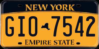 NY license plate GIO7542