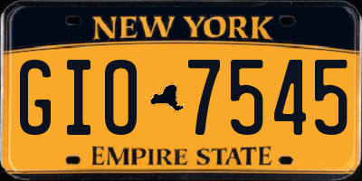 NY license plate GIO7545