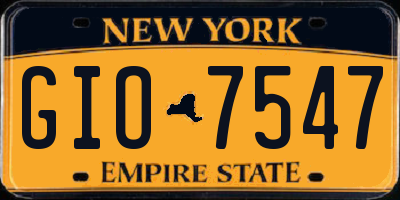 NY license plate GIO7547