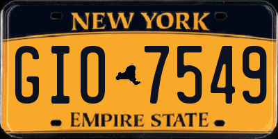 NY license plate GIO7549