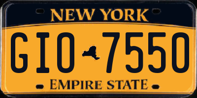NY license plate GIO7550