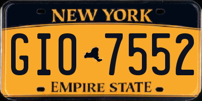 NY license plate GIO7552