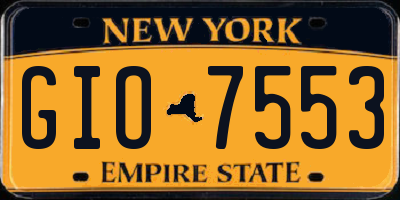 NY license plate GIO7553