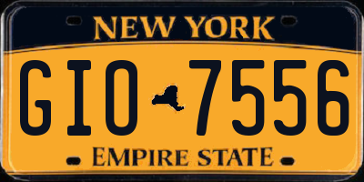 NY license plate GIO7556