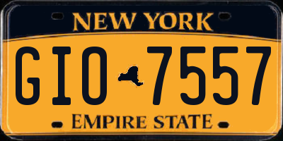 NY license plate GIO7557