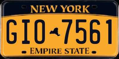 NY license plate GIO7561