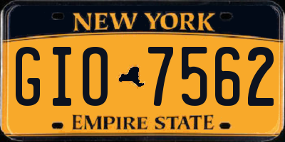 NY license plate GIO7562