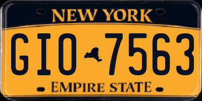 NY license plate GIO7563
