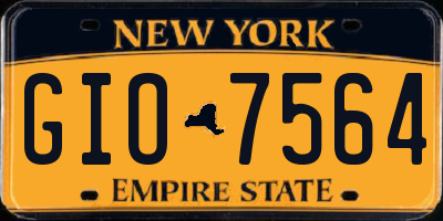 NY license plate GIO7564