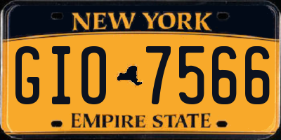 NY license plate GIO7566