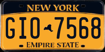 NY license plate GIO7568
