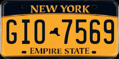 NY license plate GIO7569