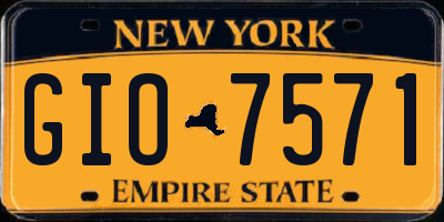 NY license plate GIO7571