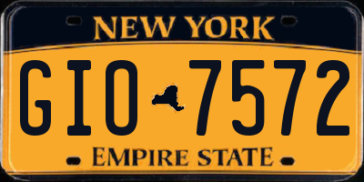 NY license plate GIO7572