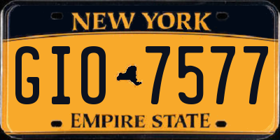 NY license plate GIO7577
