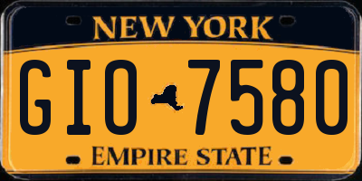 NY license plate GIO7580