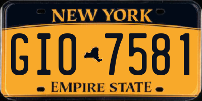 NY license plate GIO7581