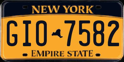 NY license plate GIO7582