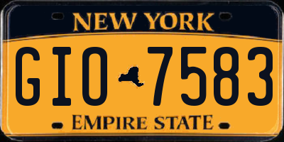 NY license plate GIO7583
