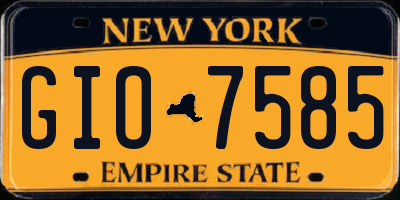 NY license plate GIO7585
