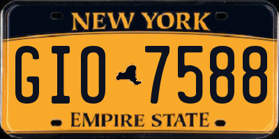 NY license plate GIO7588