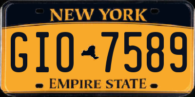 NY license plate GIO7589