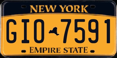 NY license plate GIO7591