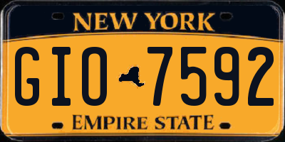 NY license plate GIO7592