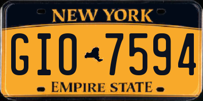 NY license plate GIO7594