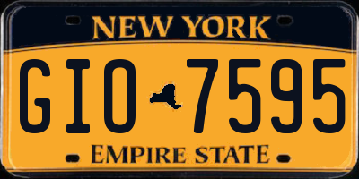 NY license plate GIO7595
