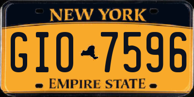 NY license plate GIO7596