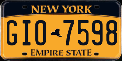 NY license plate GIO7598